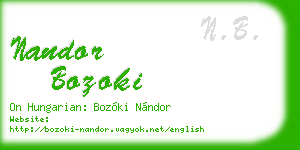 nandor bozoki business card